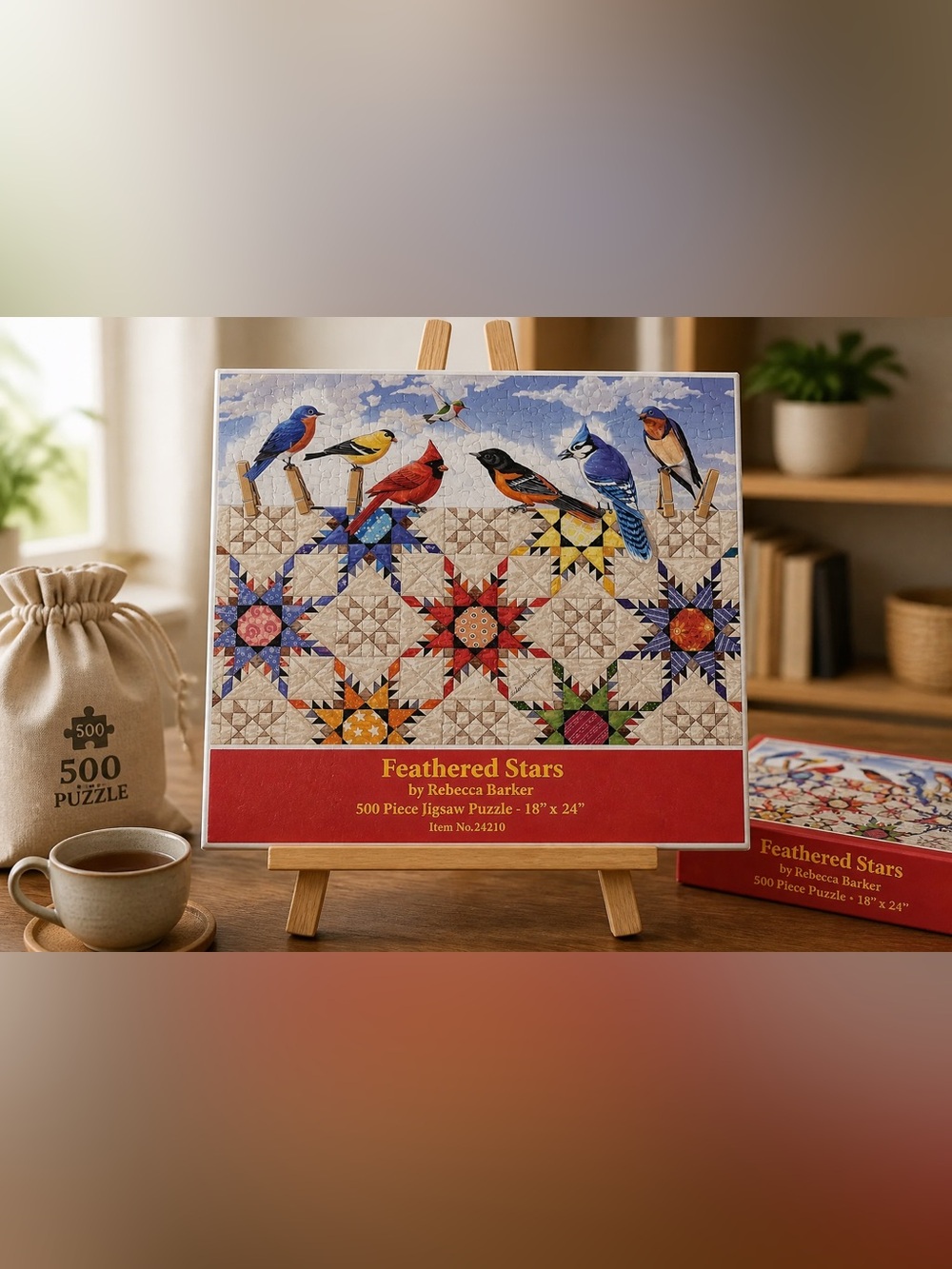 Feathered Stars 500 Piece Jigsaw Puzzle by Rebecca Barker